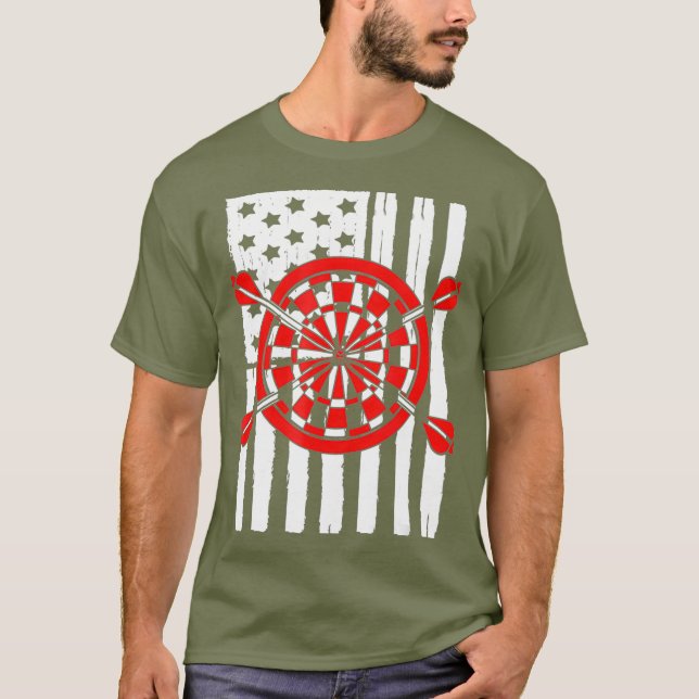 American Flag Dart Lover Theme Graphic Design T-Shirt (Vorderseite)