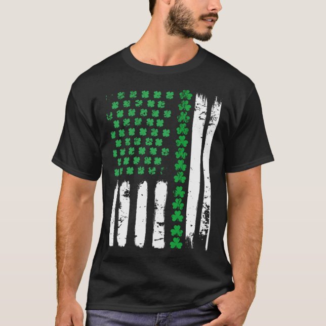 American Flag DayShamrock USA Flag St Patick s day T-Shirt (Vorderseite)
