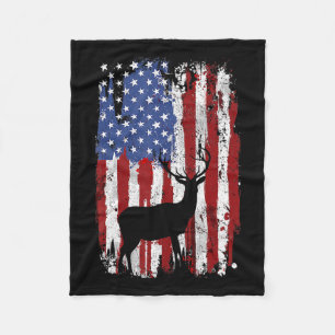 American Flag Deer Jäger Deer on American Flag Fleecedecke