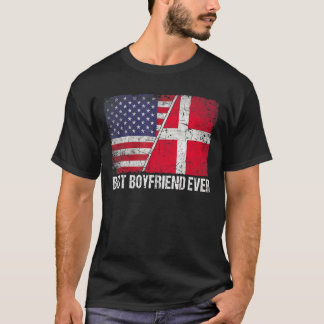 American Flag & Denmark Flag Bester Freund je F T-Shirt