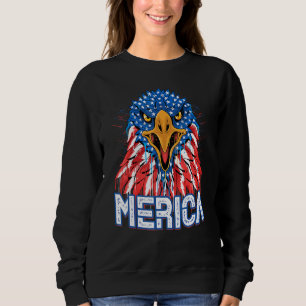 American Flag Design Bald Eagle Mullet 4. Juli Sweatshirt