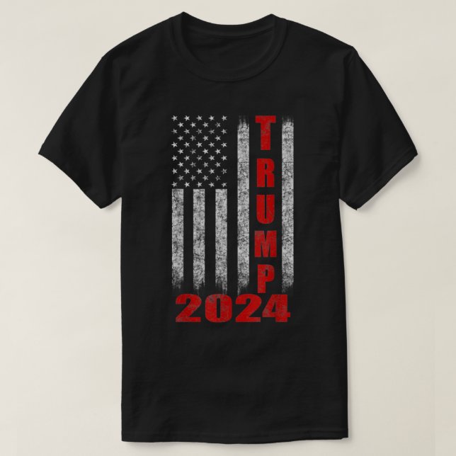 American Flag Design Trump 2024 T-Shirt (Design vorne)