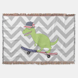 American Flag Dinosaurier Skateboarding Decke