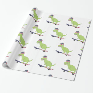 American Flag Dinosaurier Skateboarding Geschenkpapier