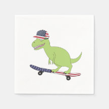 American Flag Dinosaurier Skateboarding
