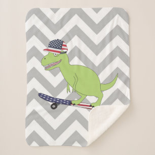American Flag Dinosaurier Skateboarding Sherpadecke