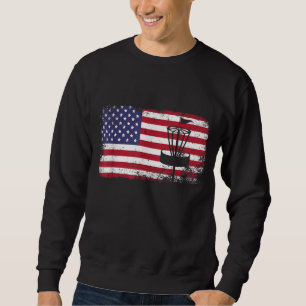 American Flag Discgolf usa Fahne Discgolf Sweatshirt