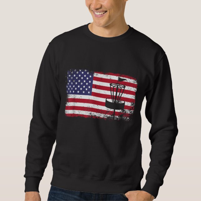 American Flag Discgolf usa Fahne Discgolf Sweatshirt (Vorderseite)