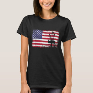 American Flag Discgolf usa Fahne Discgolf T-Shirt