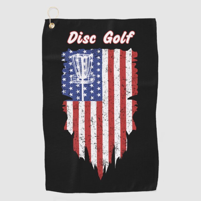 American Flag Disk Golf Basket Golf Handtuch (Vorderseite)
