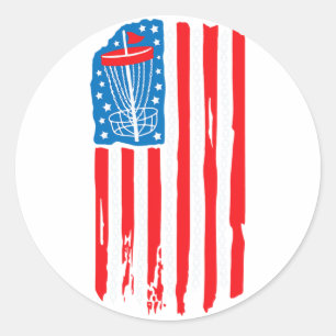 American Flag Disk Golf Bysket Chain 4. Juli m Runder Aufkleber