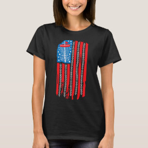 American Flag Disk Golf Bysket Chain 4. Juli m T-Shirt