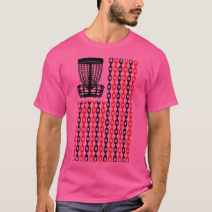 American Flag Disk Golf Player Funny USA Basket Ch T-Shirt