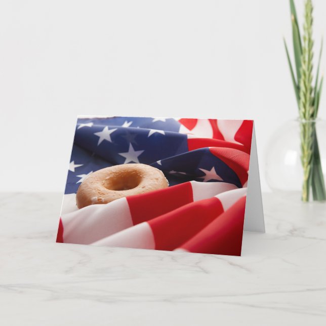 American Flag & Donut Greeting Card Karte (Vorderseite)