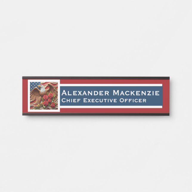 American Flag Door Sign Signs Office Name Plate Türschild (Vorderseite )