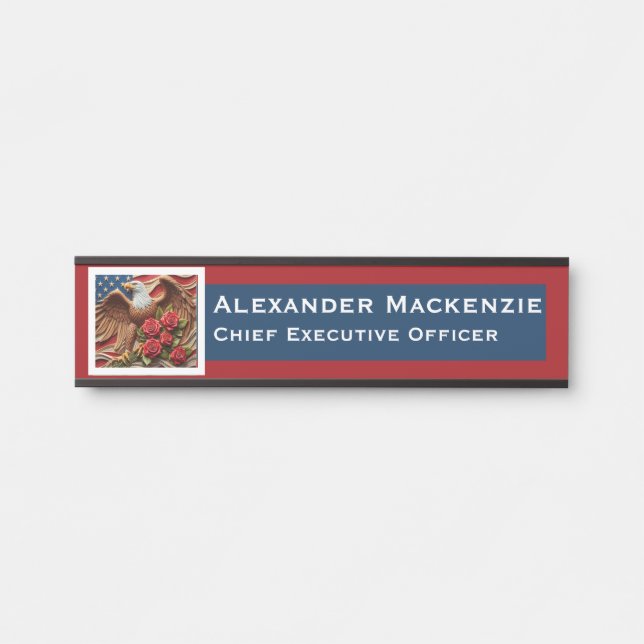 American Flag Door Sign Signs Office Name Plate Türschild (Vorderseite )
