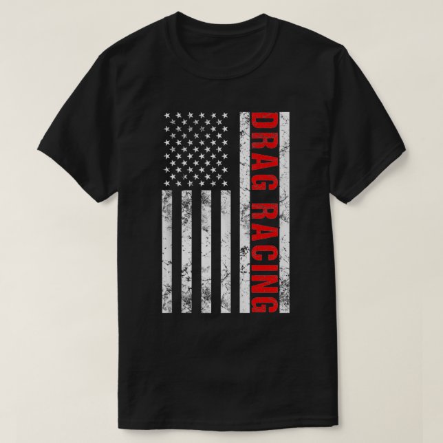 American Flag Drag Racing T-Shirt (Design vorne)