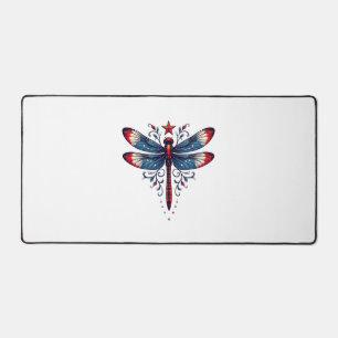 American Flag Dragonfly Patriotic 4. Juli Red Schreibtischunterlage