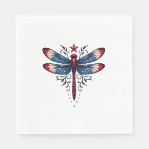 American Flag Dragonfly Patriotic 4. Juli Red Serviette