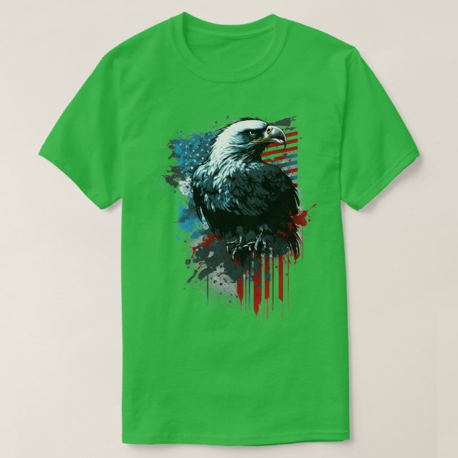 American Flag Eagle Abstract Design 1 T-Shirt (Design vorne)