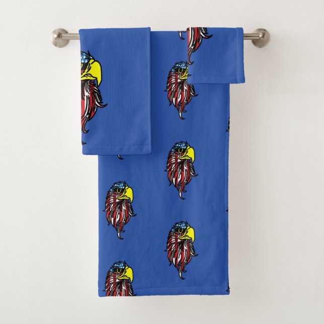 American flag Eagle Bath Towel Set (Insitu)