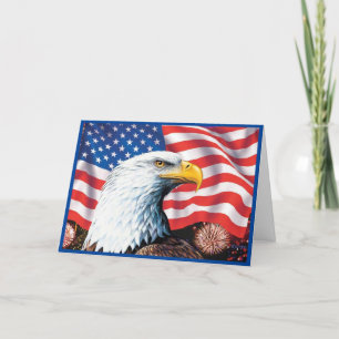 American Flag Eagle Feiertagskarte