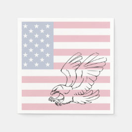 American Flag Eagle Patriotic Paper Napkins Serviette