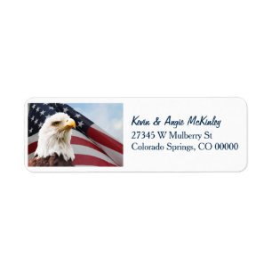 American Flag Eagle Return Address Label