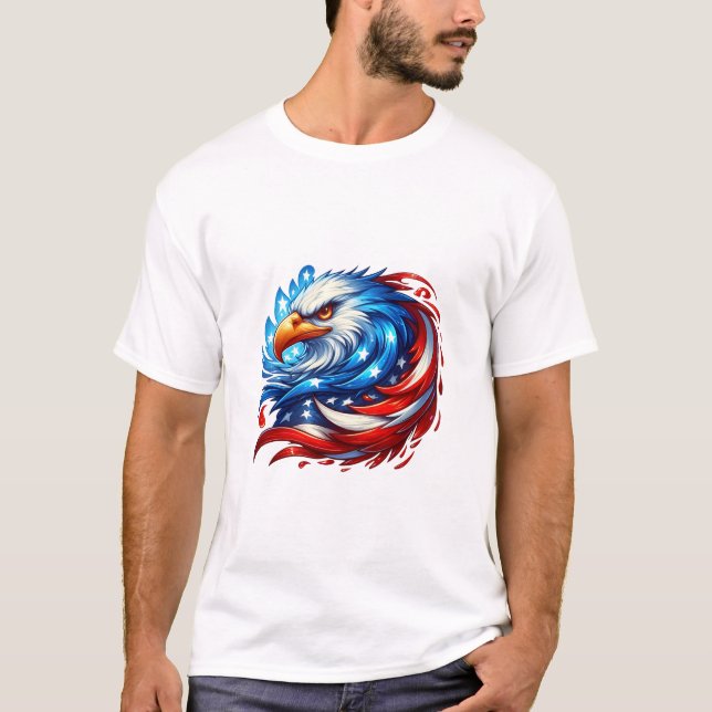 American Flag Eagle Royal Luxury T - Shirt (Vorderseite)