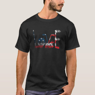 American Flag Eishockey 4. Juli Liebhaber Hockey T-Shirt