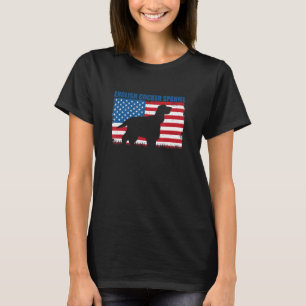 American Flag English Cocker Spaniel T-Shirt