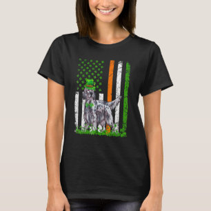 American Flag English Setter Dog St Patricks Day T-Shirt