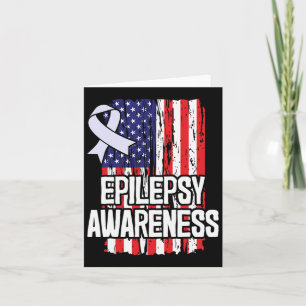 American Flag Epilepsy Awareness Ribbon Karte