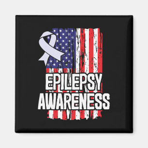 American Flag Epilepsy Awareness Ribbon Magnet