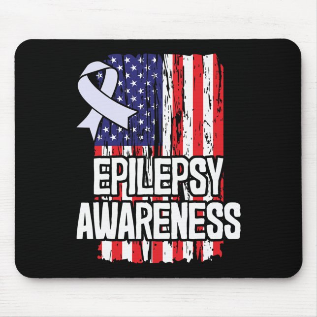 American Flag Epilepsy Awareness Ribbon Mousepad (Vorne)