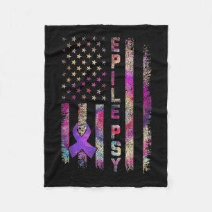 American Flag Epilepsy Awareness Support Gefärbte  Fleecedecke