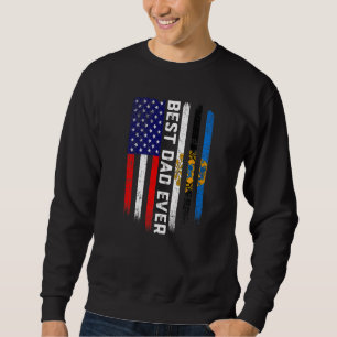 American Flag & Estonia Flag Bester Vater je Patri Sweatshirt