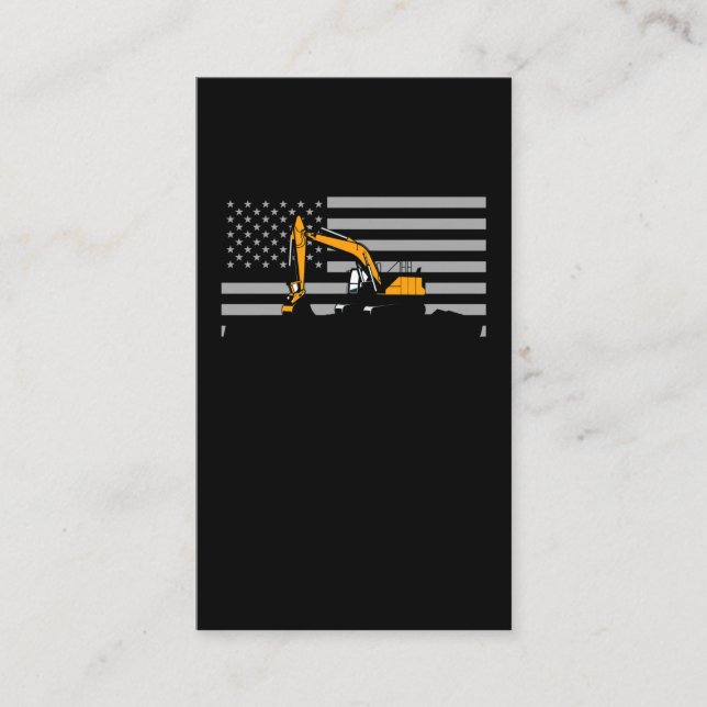 American Flag Excavator US Flag Construction Visitenkarte (Vorderseite)