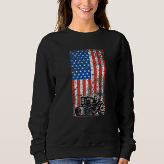 American Flag Farm Patriotic Farming Tractors Farm Sweatshirt