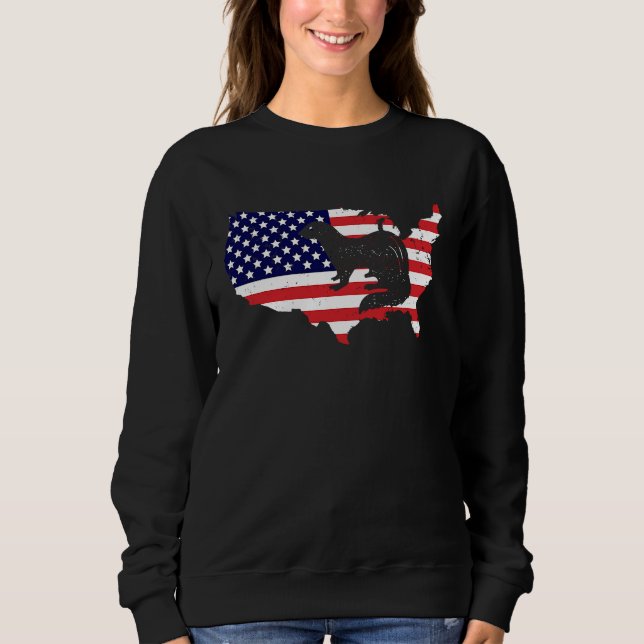 American Flag Ferret for Ferret  and Owners Sweatshirt (Vorderseite)