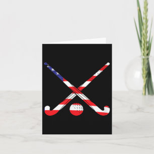American Flag Field Hockey Patriot Usa Sports Play Karte