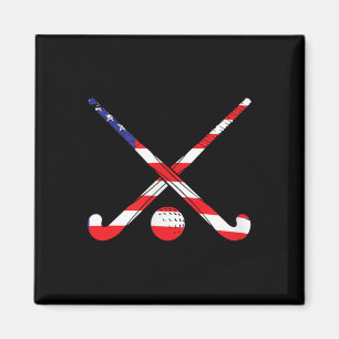 American Flag Field Hockey Patriot Usa Sports Play Magnet
