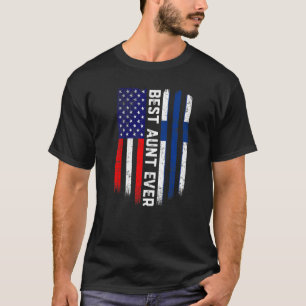 American Flag & Finland Flag Best Tante Ever Famil T-Shirt