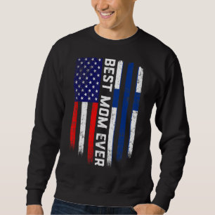 American Flag & Finland Flag Beste Mama je Familie Sweatshirt