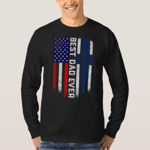 American Flag & Finland Flag Bester Vater aller Ze T-Shirt
