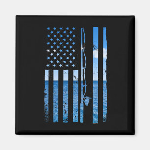 American Flag Fisherman Funny B Fishin Magnet