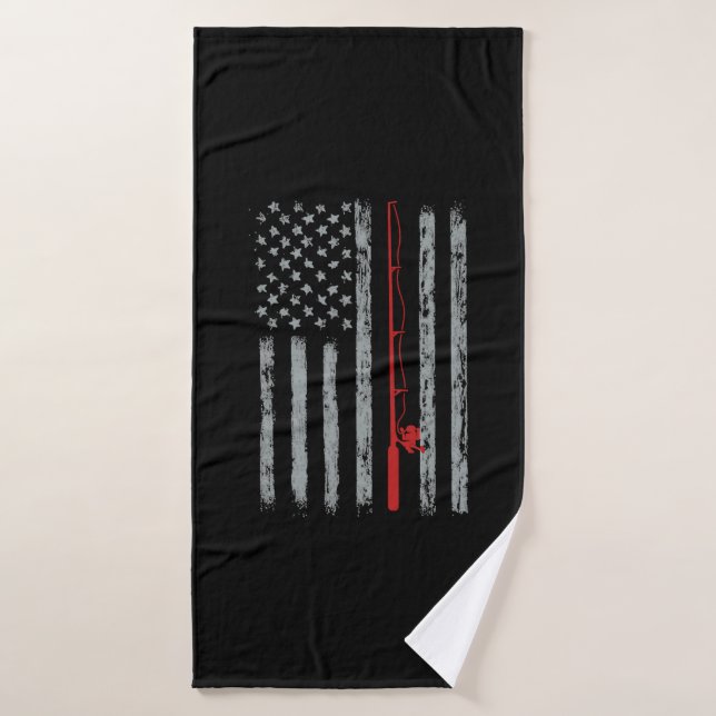 American Flag Fishing Badehandtuch (Badehandtuch)