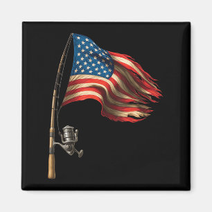 American Flag Fishing Lovers Fisherman Funny Fishi Magnet