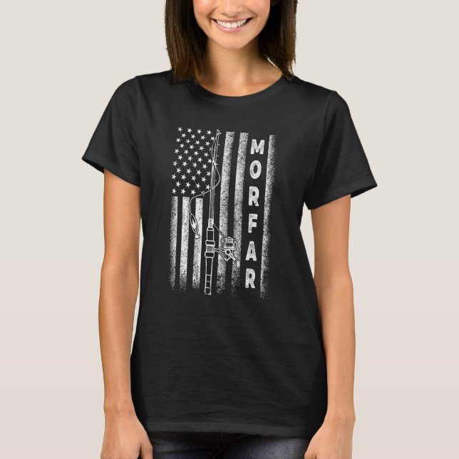 American Flag Fishing Morfar T-Shirt (Vorderseite)