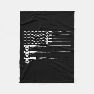 American Flag Fishing Rod Trout Patriot Men T Fleecedecke